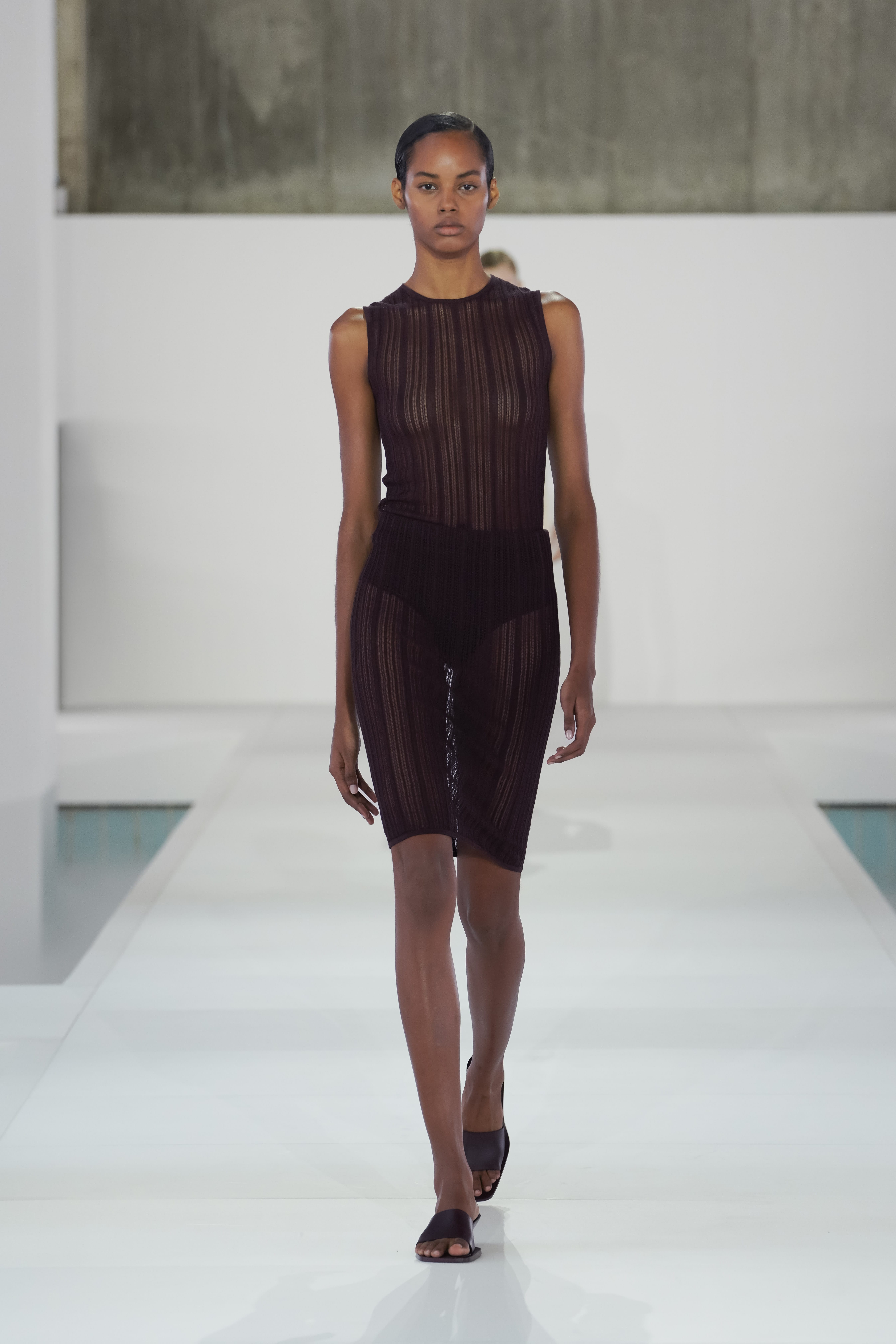 シアー レースニット タンクトップ